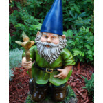 Large Bobblehead Garden Gnome holding Shovel