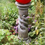 Spiral Garden Globe Column - Slate Finish