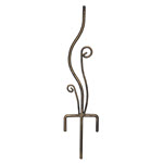 14" Flowerbed Sundial Pedestal - Wrought Iron w Aged Brass Finish