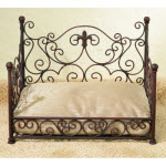 Scrolled Iron Pet Day Bed Antique Brown