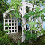 Miniature Garden Arbor/Pergola w Cobblestone Floor