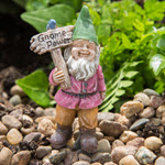 Miniature Gnome w Bluebird Pick