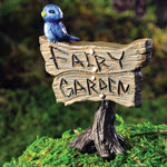 Miniature Fairy Garden Sign w Bluebird
