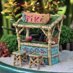 Miniature Garden Tiki Bar w Stools