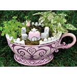 Wonderland Tea Cup Planter Gift Set - Pink