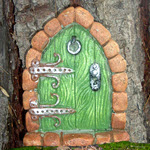 Medieval Tudor Fairy Door - Green