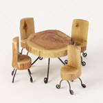 Miniature Wood Table and Chairs
