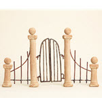 Miniature Garden Gate with Pillars