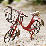 Miniature Red Bicycle with Basket