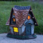 Fairy Garden Crooked Cottage w Solar Lights