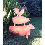 Farm Animals Garden Sign  - Cow Pig Chicken