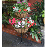 Two-Tier Iron Basket Planter w CoCo Liners