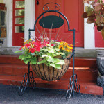 Wrought Iron Planter with Welcome Sign