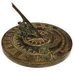 Colonial Sundial - Solid Brass w Patina - 1820