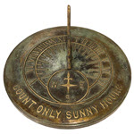 Only Sunny Hours - Solid Brass Sundial - 2120
