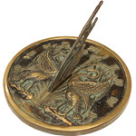 Swan Sundial - Solid Brass w Patina - 2338