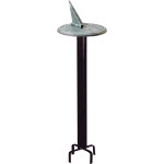 24" Classic Wrought Iron Sundial Pedestal - Black - B80