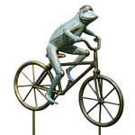 Frog Riding Bicycle Garden Sculpture