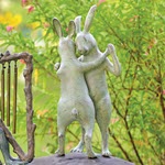 Rabbits First Dance Garden Sculpture