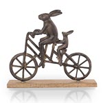 Bicycle Rabbit & Child on Wood Stand