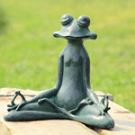 Meditation Yoga Frog Garden Sculpture