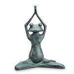 Stretching Yoga Frog in Lotus Pose Garden Sculpture