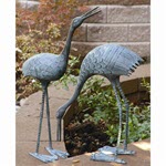Stately Garden Cranes S/2