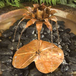 Copper Lotus Flower Birdbath Dripper