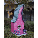 Large Whimsical Birdhouse - Hot Pink