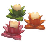 Lotus Flower Candle Holders Set/3