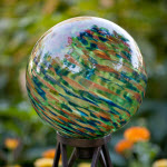 10" Rainforest Swirl Art Glass Globe
