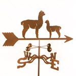Alpaca and Baby Llama Weathervane - Roof, Deck, or Garden Mount