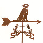 Sitting Labrador Dog Weathervane - Roof, Deck, or Garden Mount