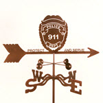 Police Badge Weathervane - Roof, Deck, or Garden Mount