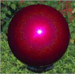 12" Metal Gazing Balls - Fuchsia Stardust Garden Globe