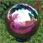 10" Metal Gazing Balls - Rainbow Garden Globe