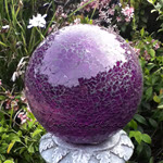 10" Mosaic Glass Gazing Globe  - Amethyst