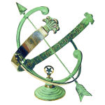 Armillary Sundial - Solid Brass Verdigris - 1336