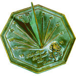 Rose Sundial - Solid Brass Verdigris - 2320