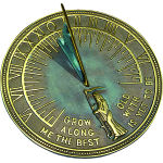 Father Time Sundial - Solid Brass Verdigris -2345