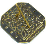 Romanesque Sundial - Solid Brass Verdigris - 2375