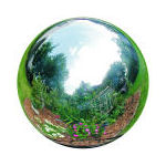 12" Metal Gazing Balls - Silver Garden Globe