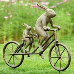 Tandem Bicycle Bunnies Garden