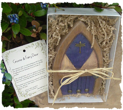 colorful gnome and fairy doors